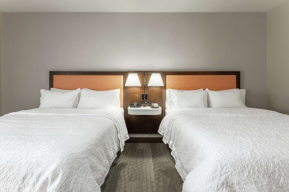 room, 2 double beds, non smoking | desk, iron/ironing board, free wifi, bed sheets