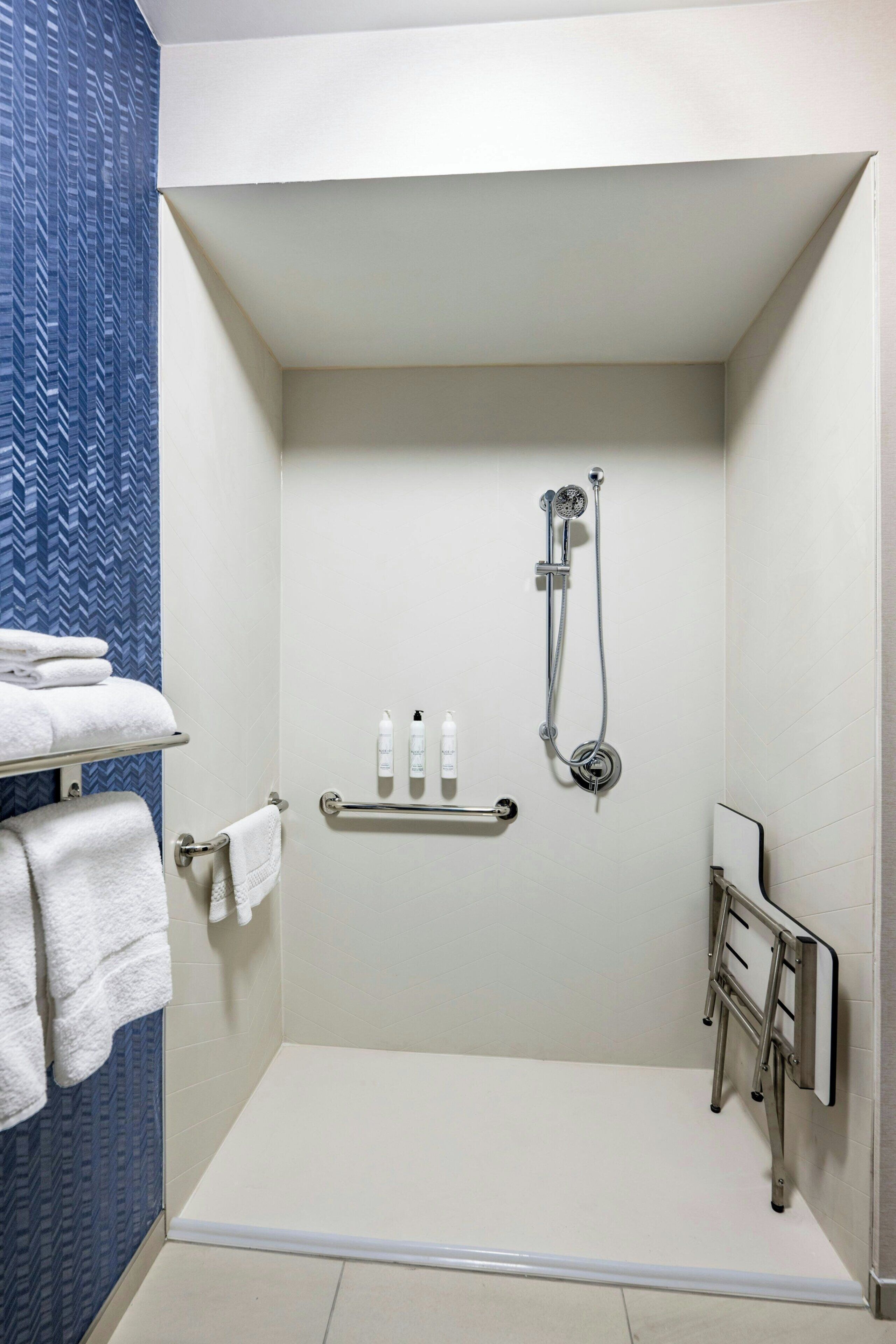 free toiletries, hair dryer, towels, soap