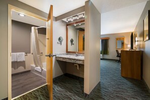 Standard Room, 1 King Bed, Accessible, Non Smoking | Accessible bathroom