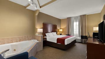 Room, 1 King Bed, Non Smoking, Jetted Tub | In-room safe, desk, iron/ironing board, free WiFi