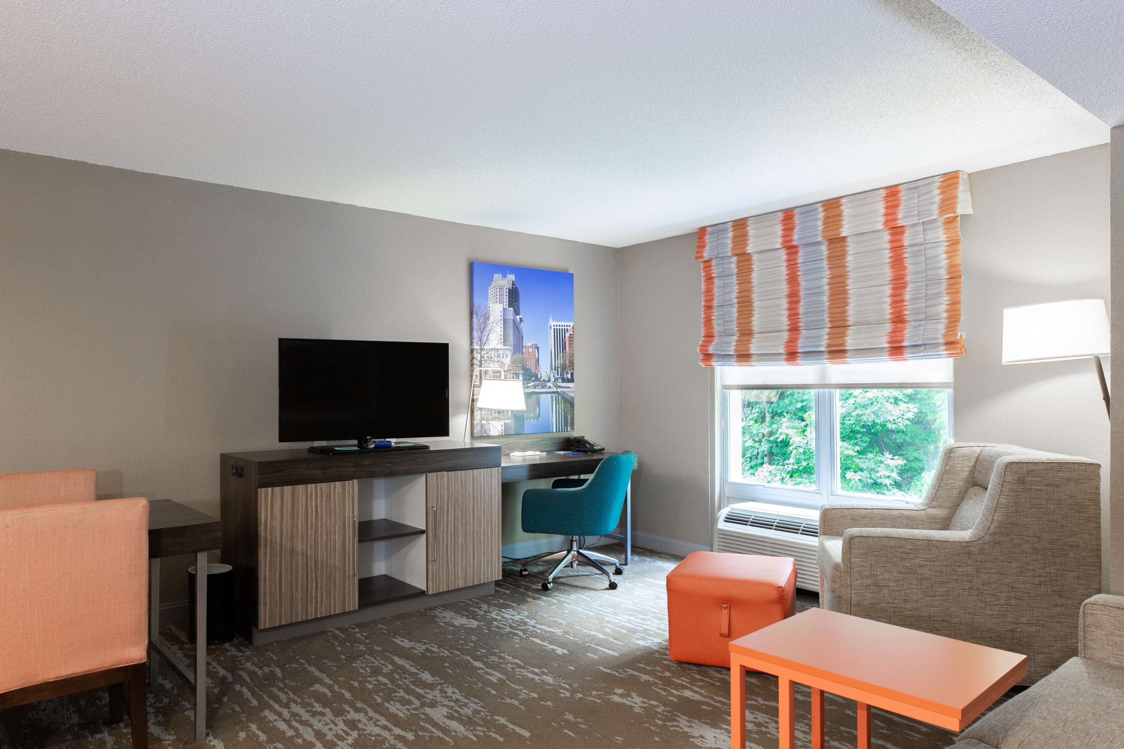 suite, 2 double beds, kitchen | 1 bedroom, desk, blackout curtains, iron/ironing board