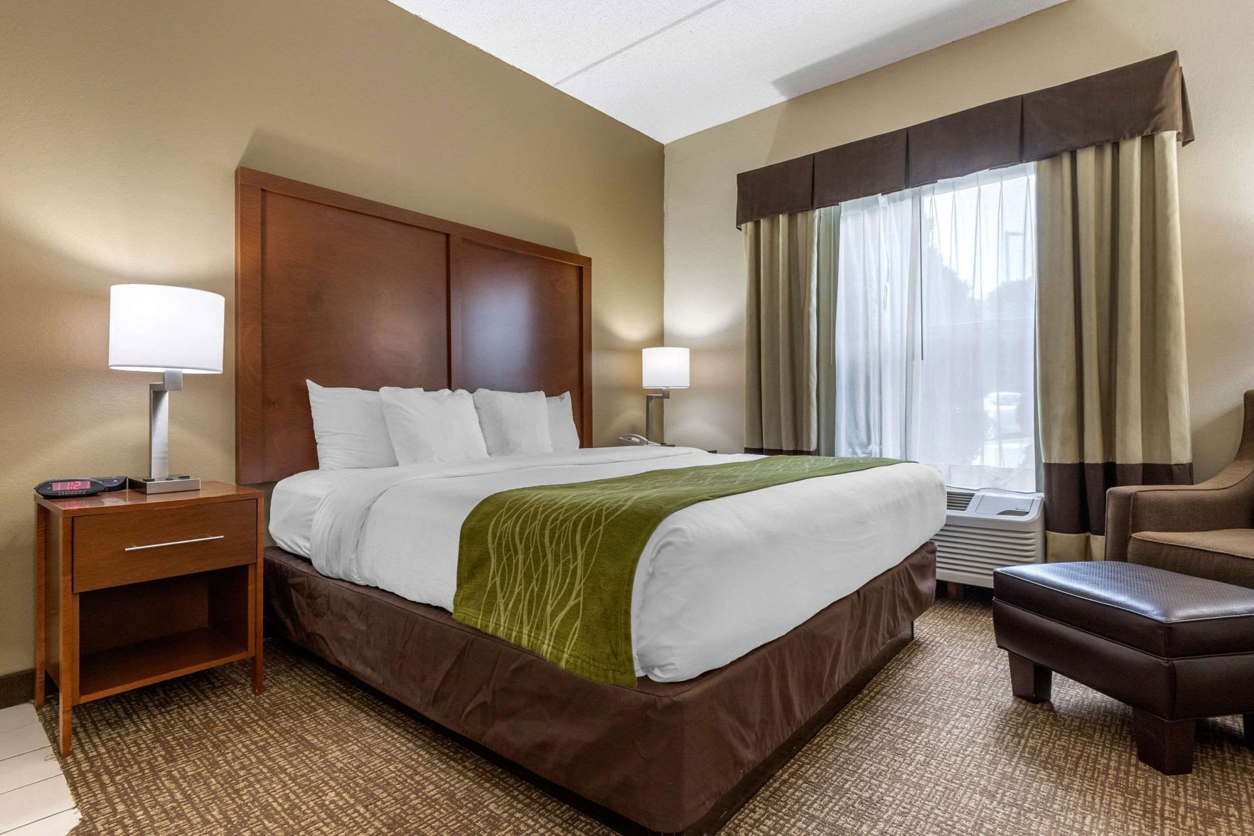 Desk, blackout curtains, iron/ironing board, free cots/infant beds