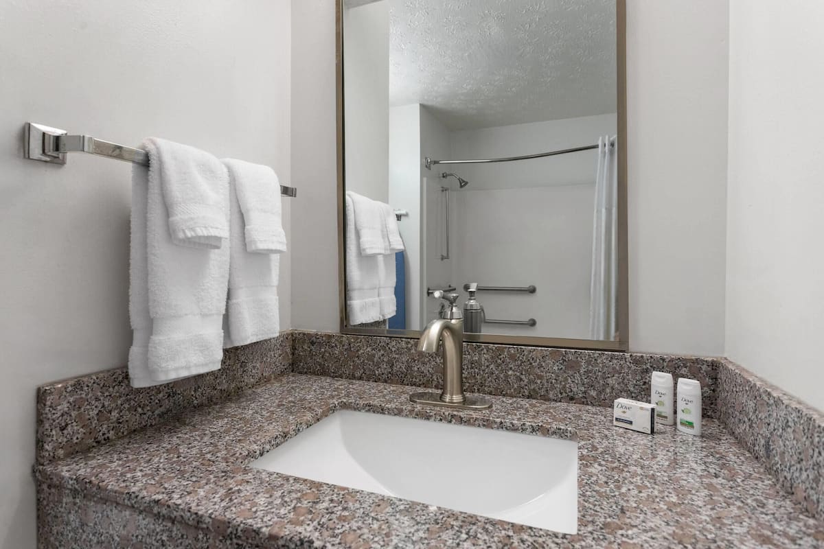 Studio Suite, 1 Tempat Tidur King, akses difabel, Bebas Asap Rokok (Mobility) | Meja kerja, ruang kerja ramah laptop, dan setrika/meja setrika