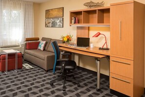 Premium bedding, memory foam beds, in-room safe, desk