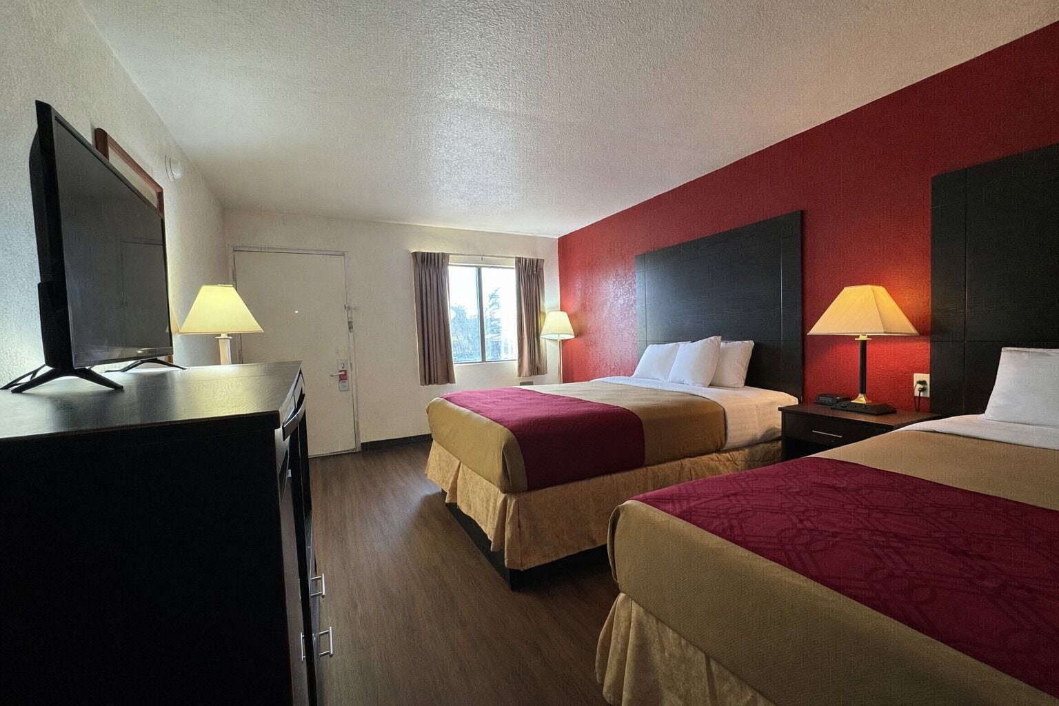 Double Room, 2 Double Beds, Non Smoking | Premium bedding, in-room safe, desk, iron/ironing board