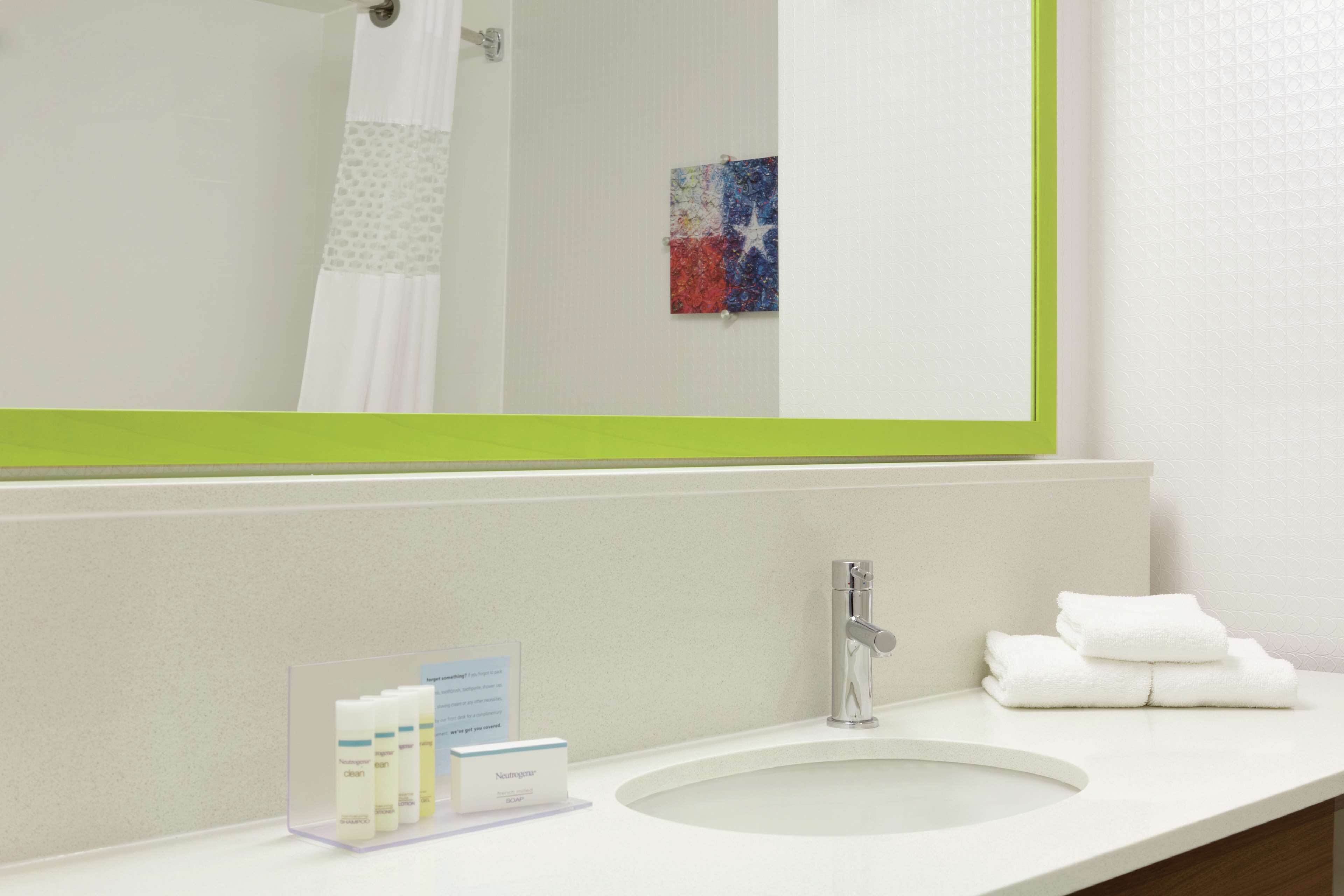 free toiletries, hair dryer, towels