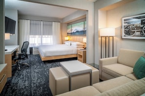 In-room safe, desk, laptop workspace, blackout curtains