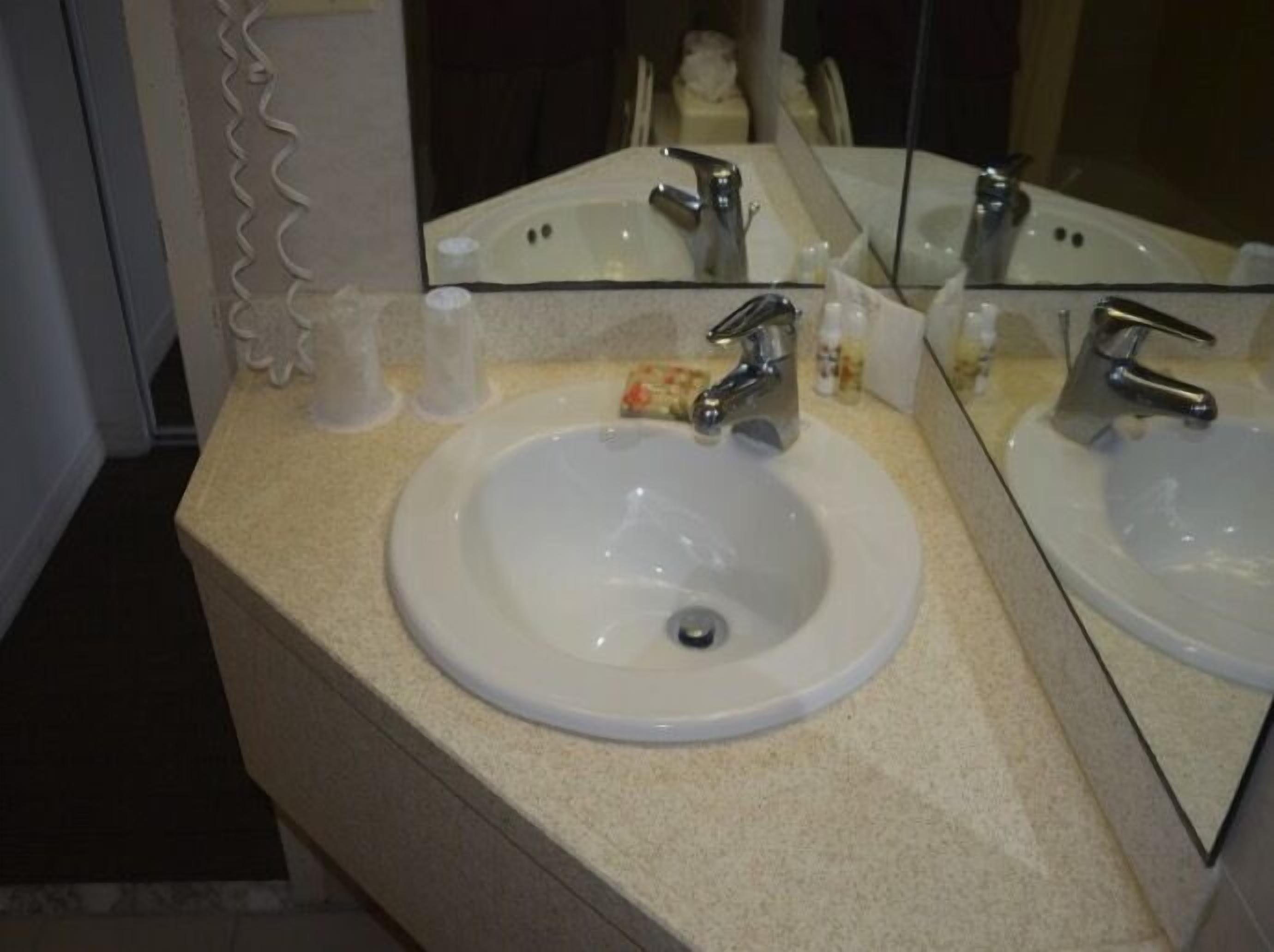 suite room 1 king bed + parlor room | bathroom sink