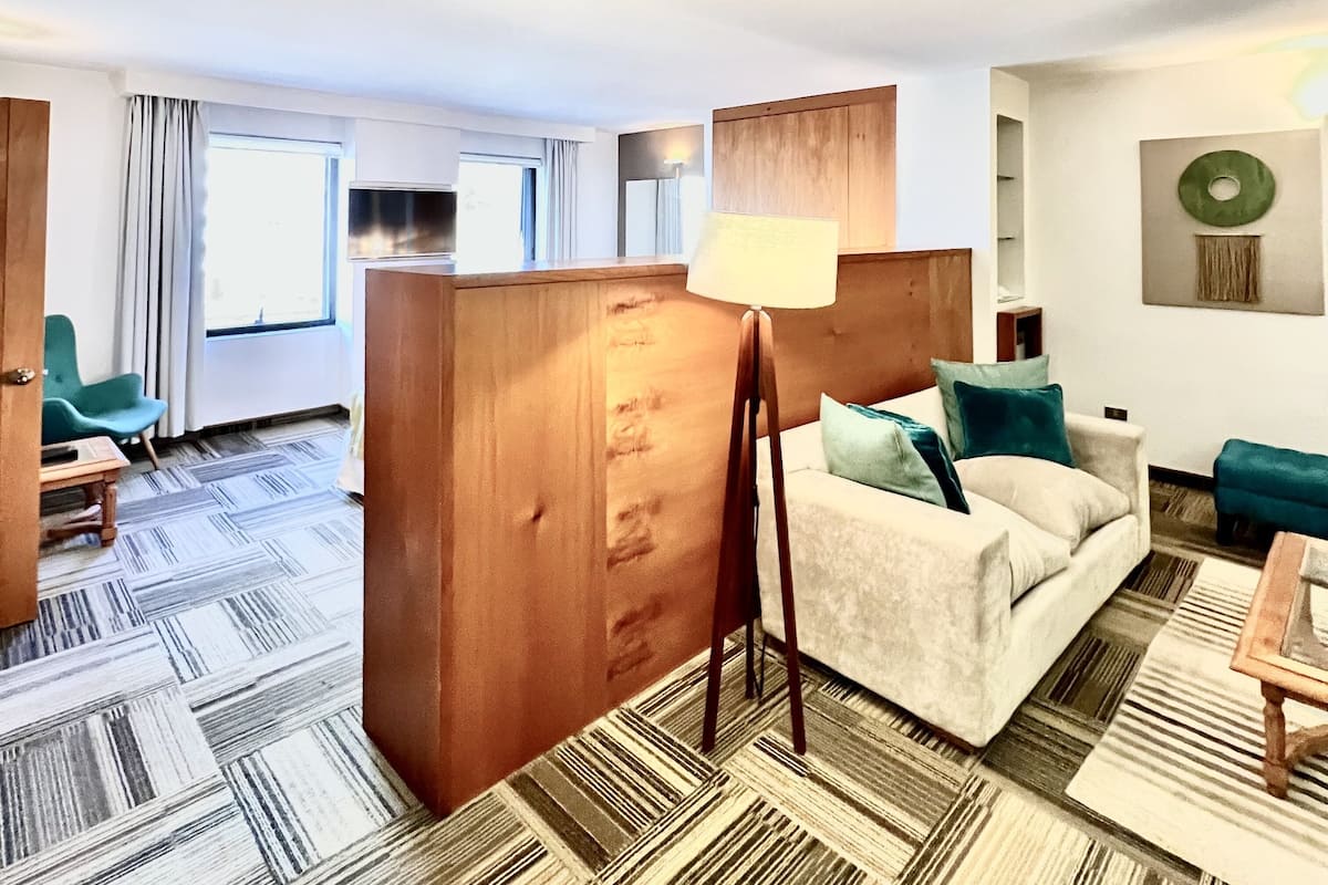 junior suite, 1 king bed, non smoking, jetted tub (living room;oversized room) | 1 bedroom, in-room safe, desk, free wifi