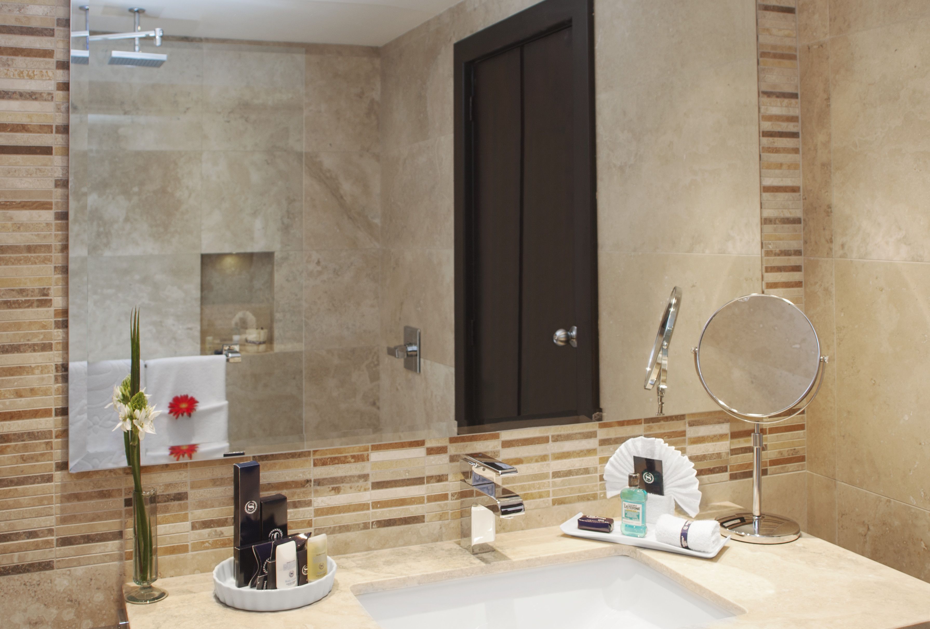 rainfall showerhead, free toiletries, hair dryer, bathrobes