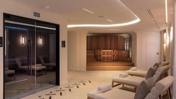 Couples treatment room(s), sauna, hot tub, steam room, body treatments