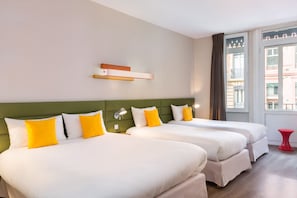 Premium bedding, Select Comfort beds, blackout drapes, soundproofing