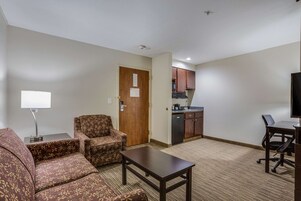 Suite, 1 King Bed with Sofa bed, Accessible, Non Smoking | Desk, laptop workspace, blackout drapes, iron/ironing board