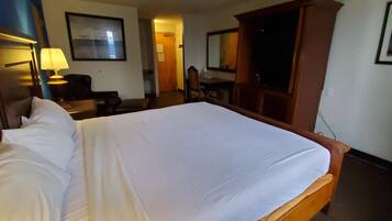 Desk, iron/ironing board, free WiFi, alarm clocks