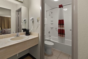 Superior Room, 1 King Bed, Non Smoking (Second Floor) | Bathroom | Combined shower/tub, free toiletries, hair dryer, towels