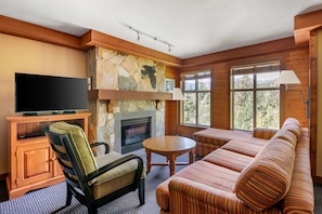 Flat-screen TV, DVD player