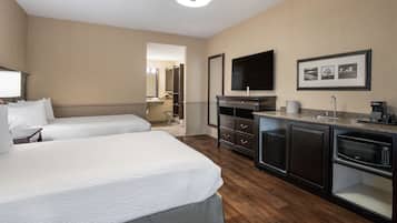 Standard Room, 2 Double Beds, Accessible, Refrigerator & Microwave | Desk, iron/ironing board, free wired internet, bed sheets