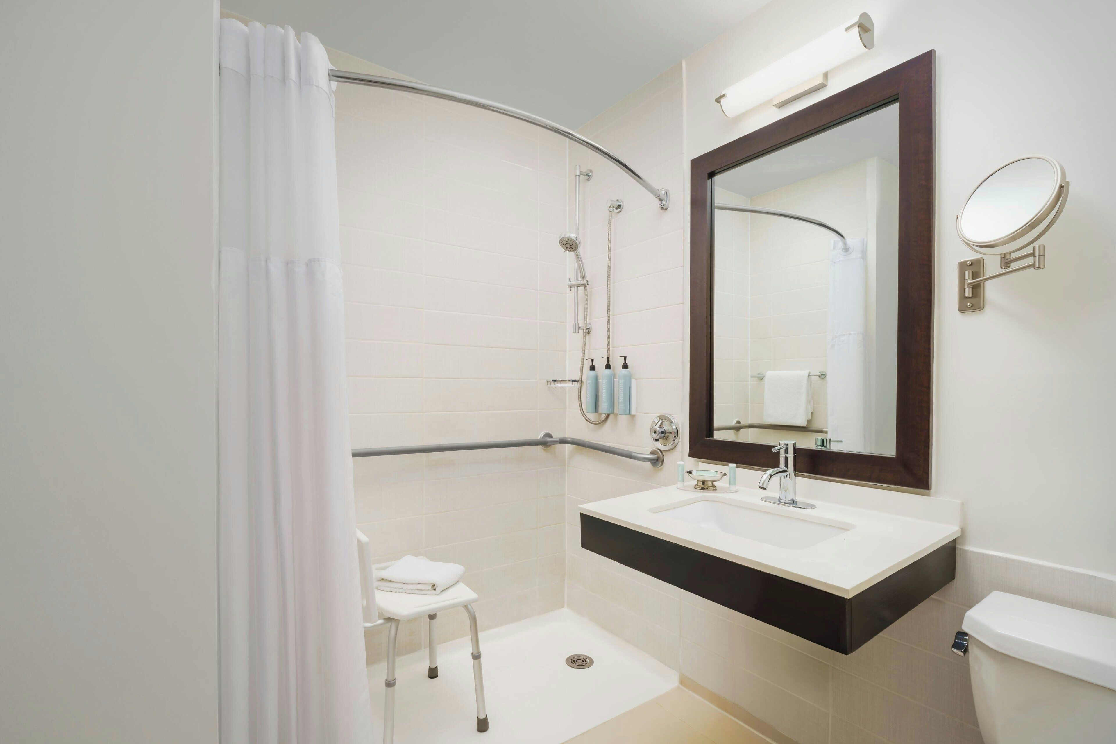 double room, 2 double beds | bathroom | shower, free toiletries, hair dryer, towels