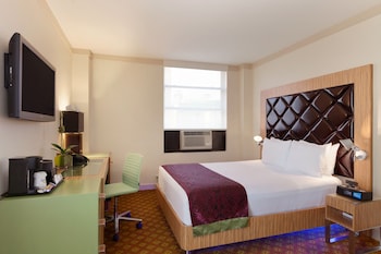 Down comforters, in-room safe, individually decorated at Night Hotel Broadway