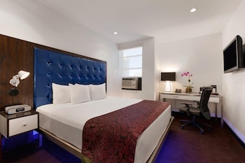 Down comforters, in-room safe, individually decorated at Night Hotel Broadway