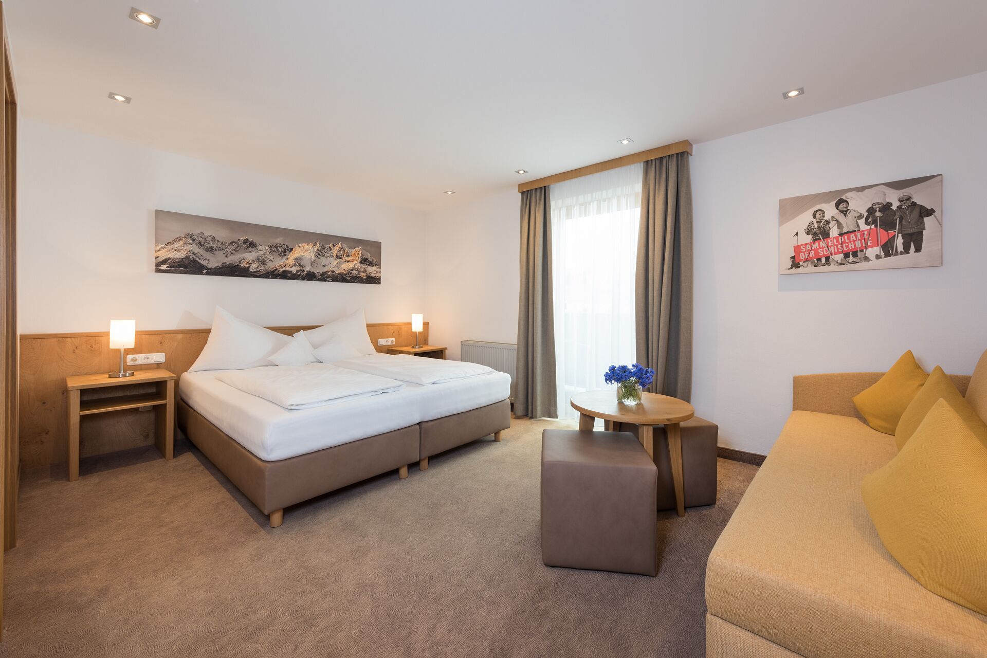 Double Room, Balcony, Mountain View | Hypo-allergenic bedding, down duvets, in-room safe