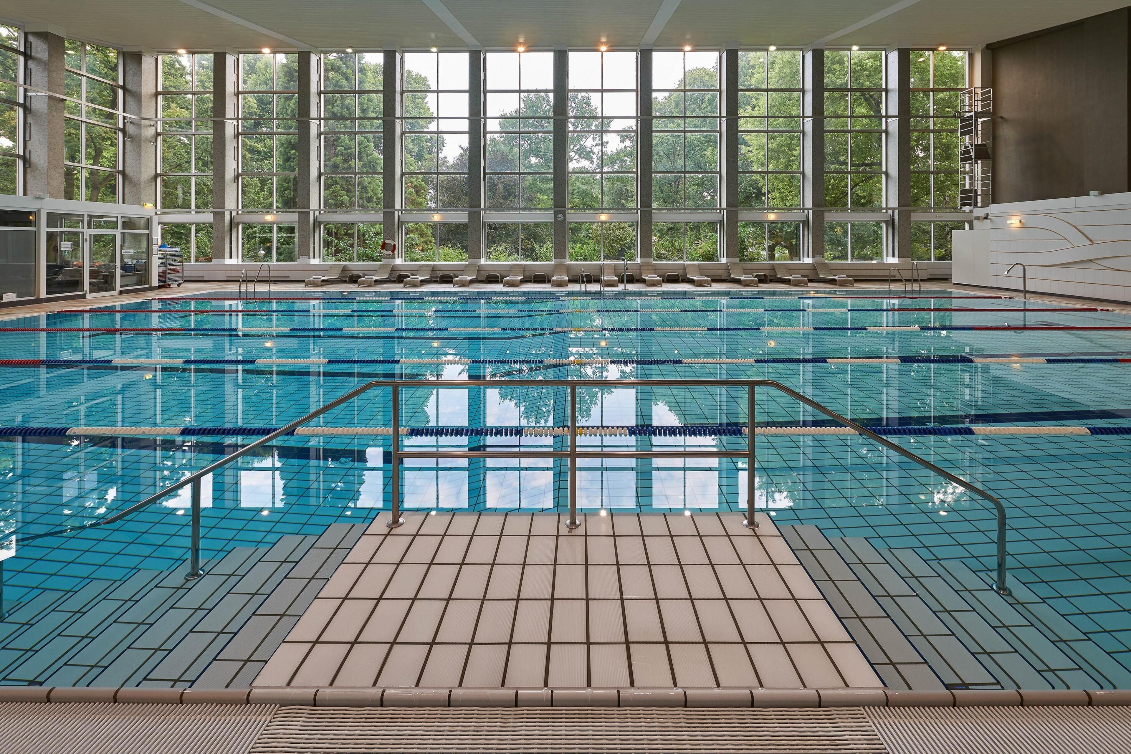 Indoor pool, sun loungers