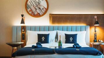 Ropa de cama de alta calidad, edredón y minibar