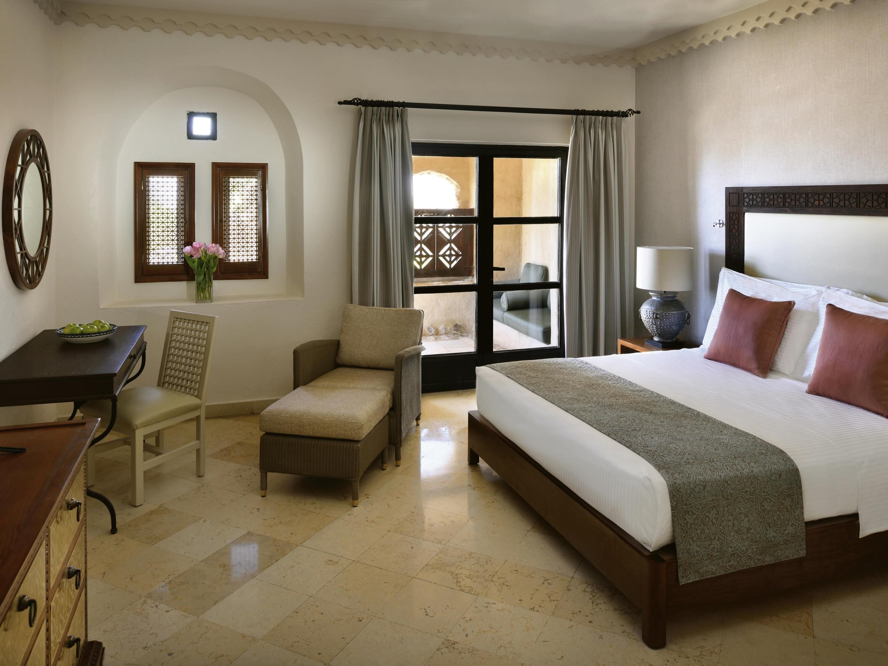 Free minibar items, in-room safe, desk, laptop workspace