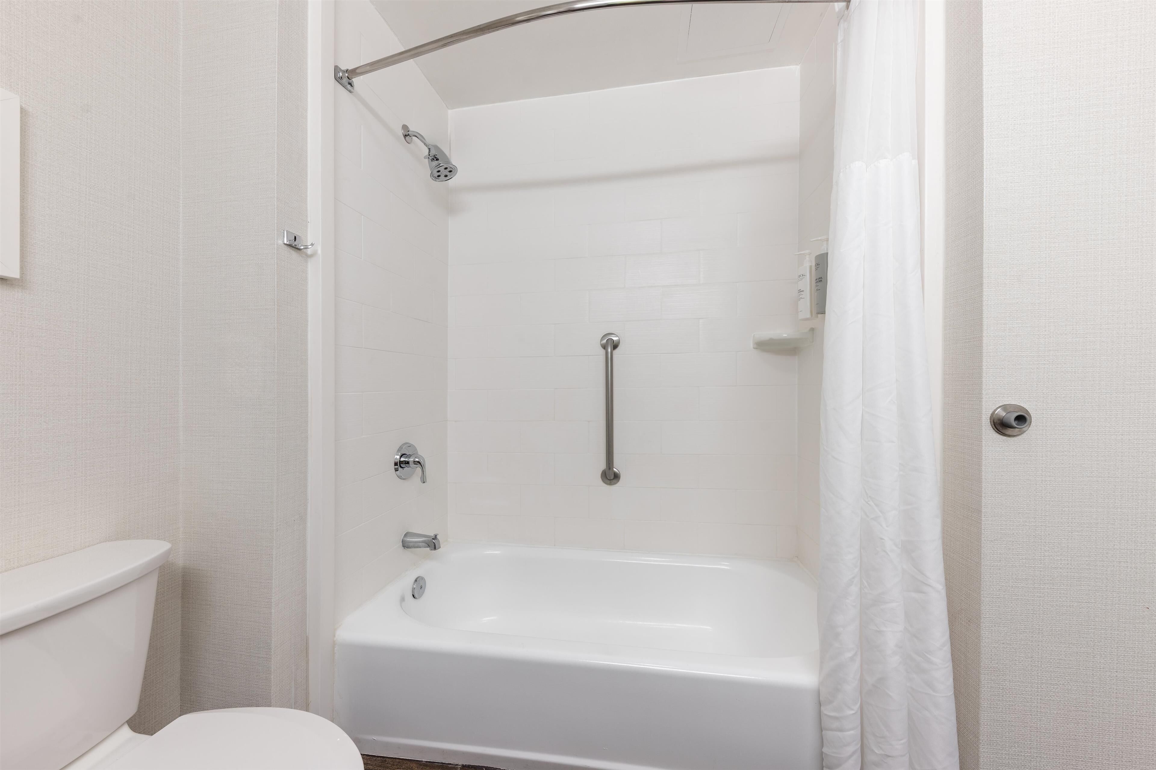 free toiletries, hair dryer, towels