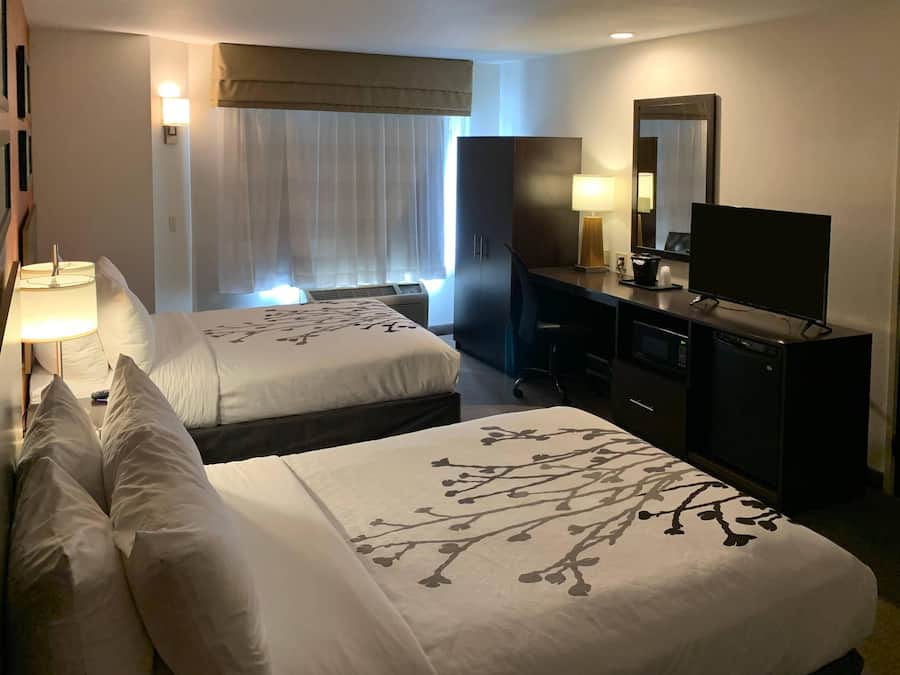 Down duvets, blackout curtains, iron/ironing board