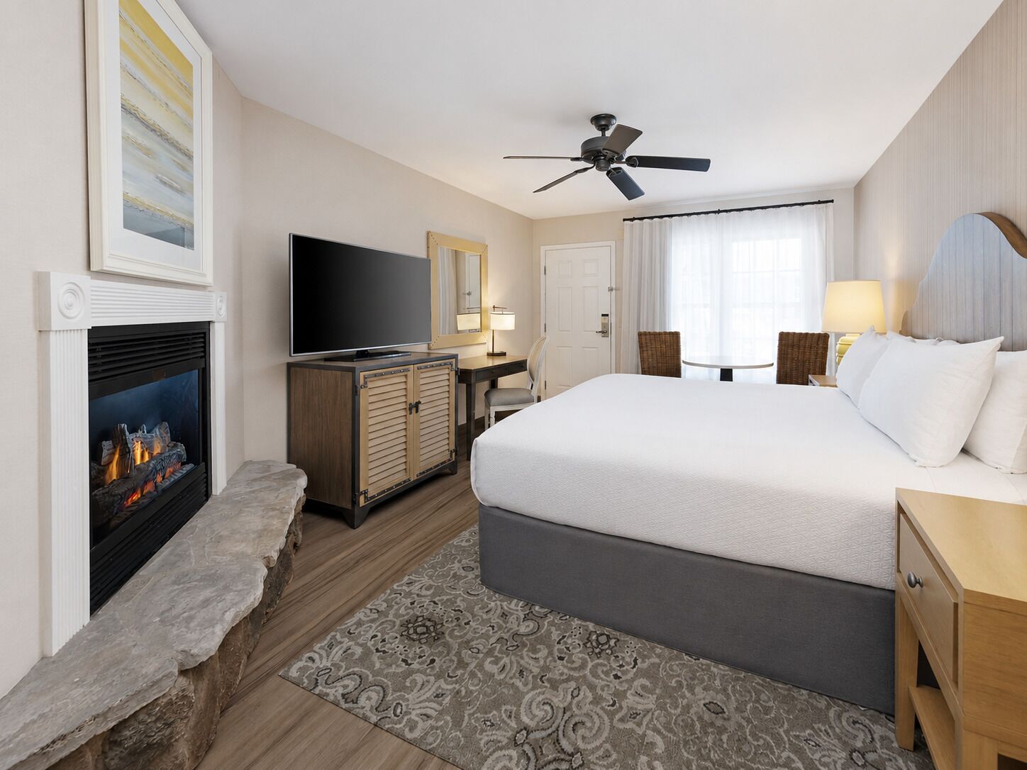 Room, 1 King Bed, Partial Ocean View | In-room safe, desk, laptop workspace, iron/ironing board
