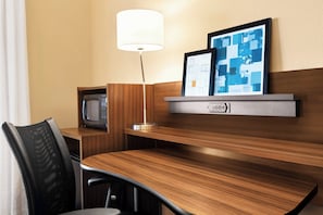In-room safe, desk, laptop workspace, iron/ironing board