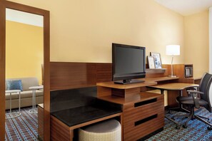 In-room safe, desk, laptop workspace, iron/ironing board