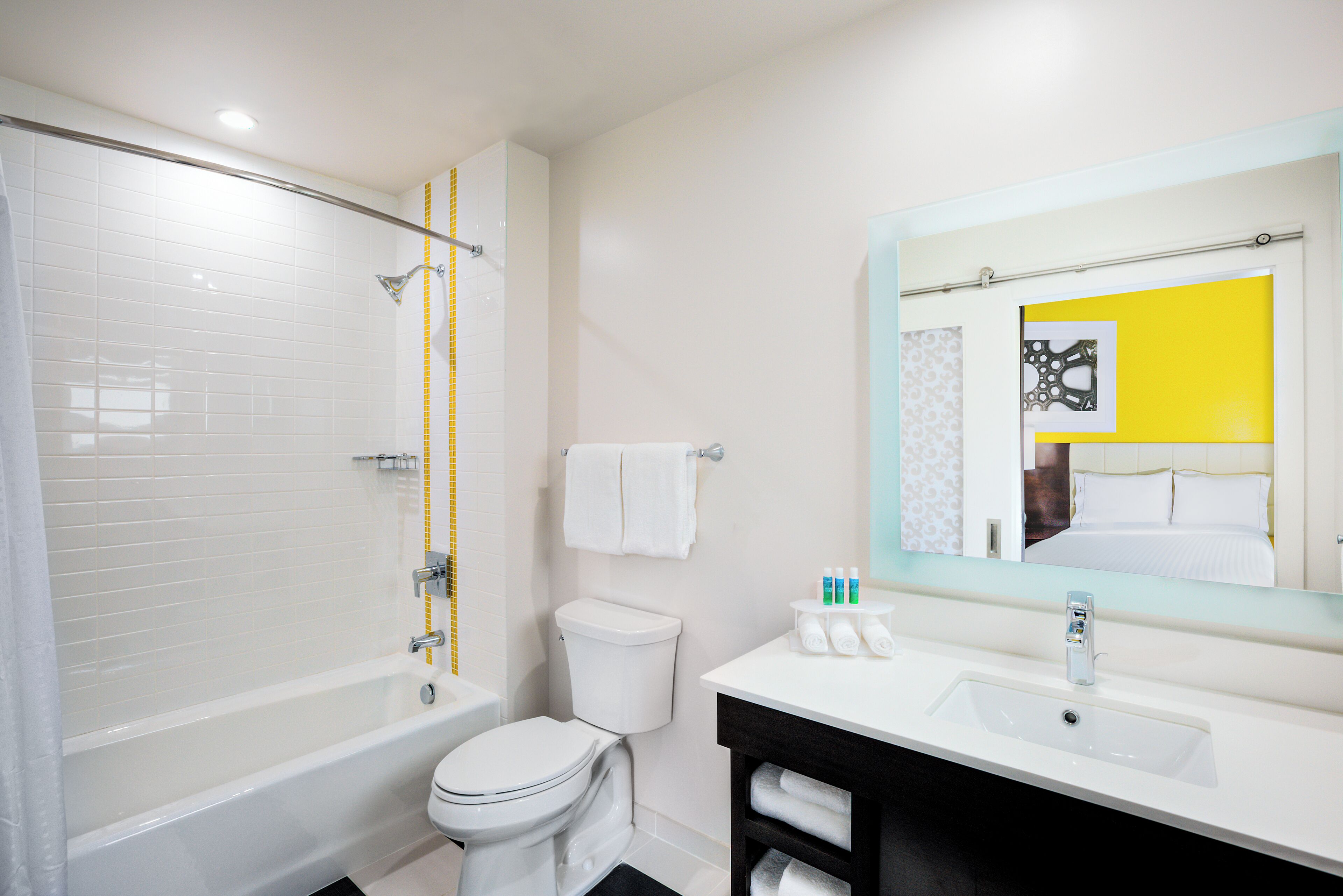 free toiletries, hair dryer, towels