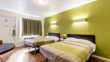 Blackout curtains, free WiFi, bed sheets