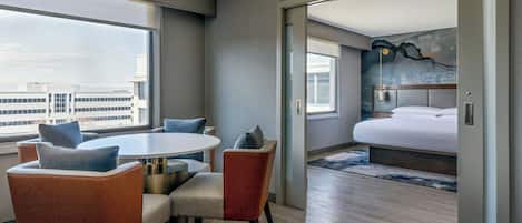 Down duvets, desk, blackout curtains, iron/ironing board