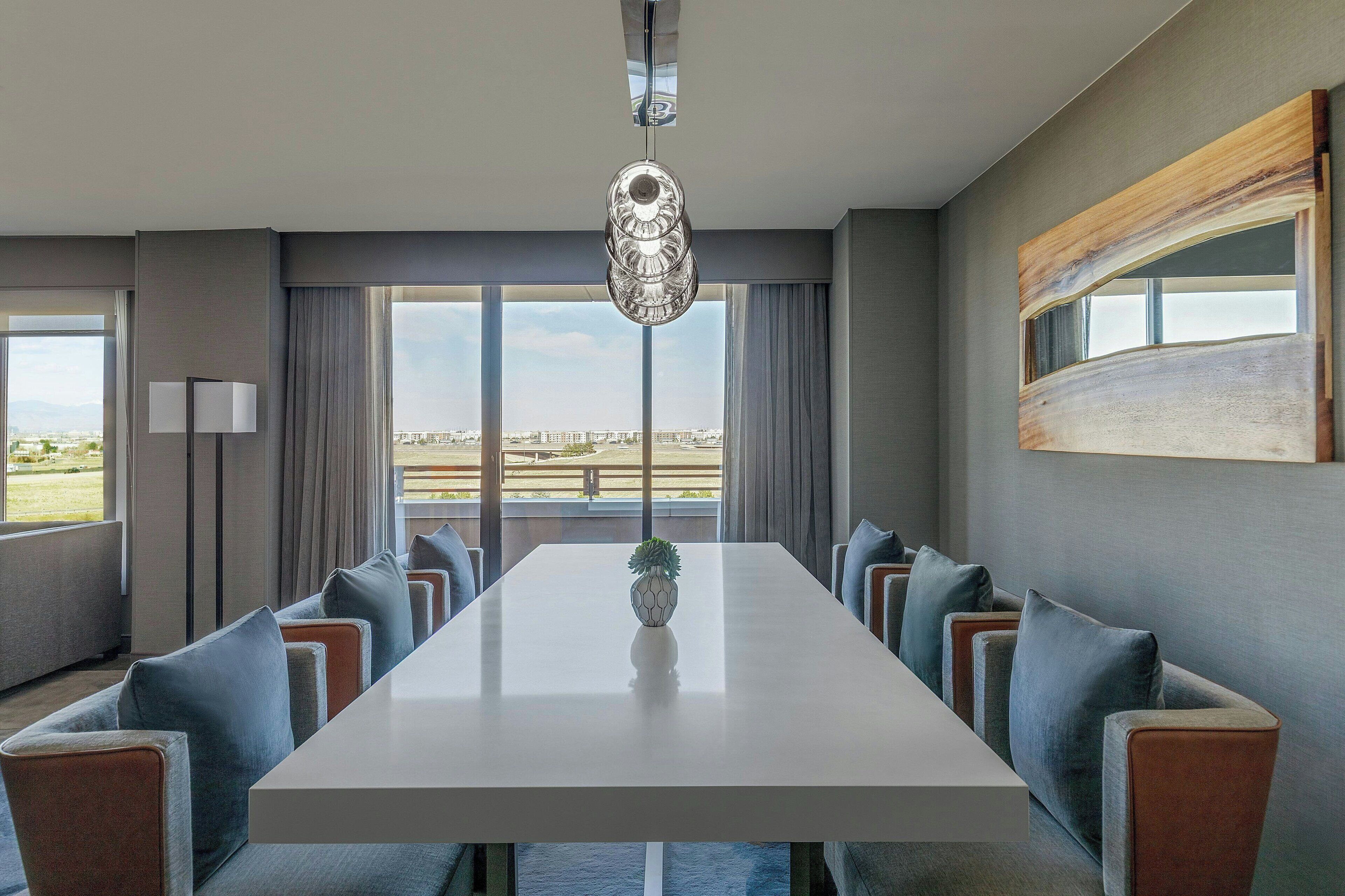 down duvets, desk, blackout curtains, iron/ironing board