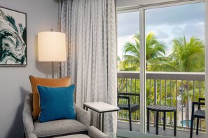 In-room safe, desk, laptop workspace, blackout curtains