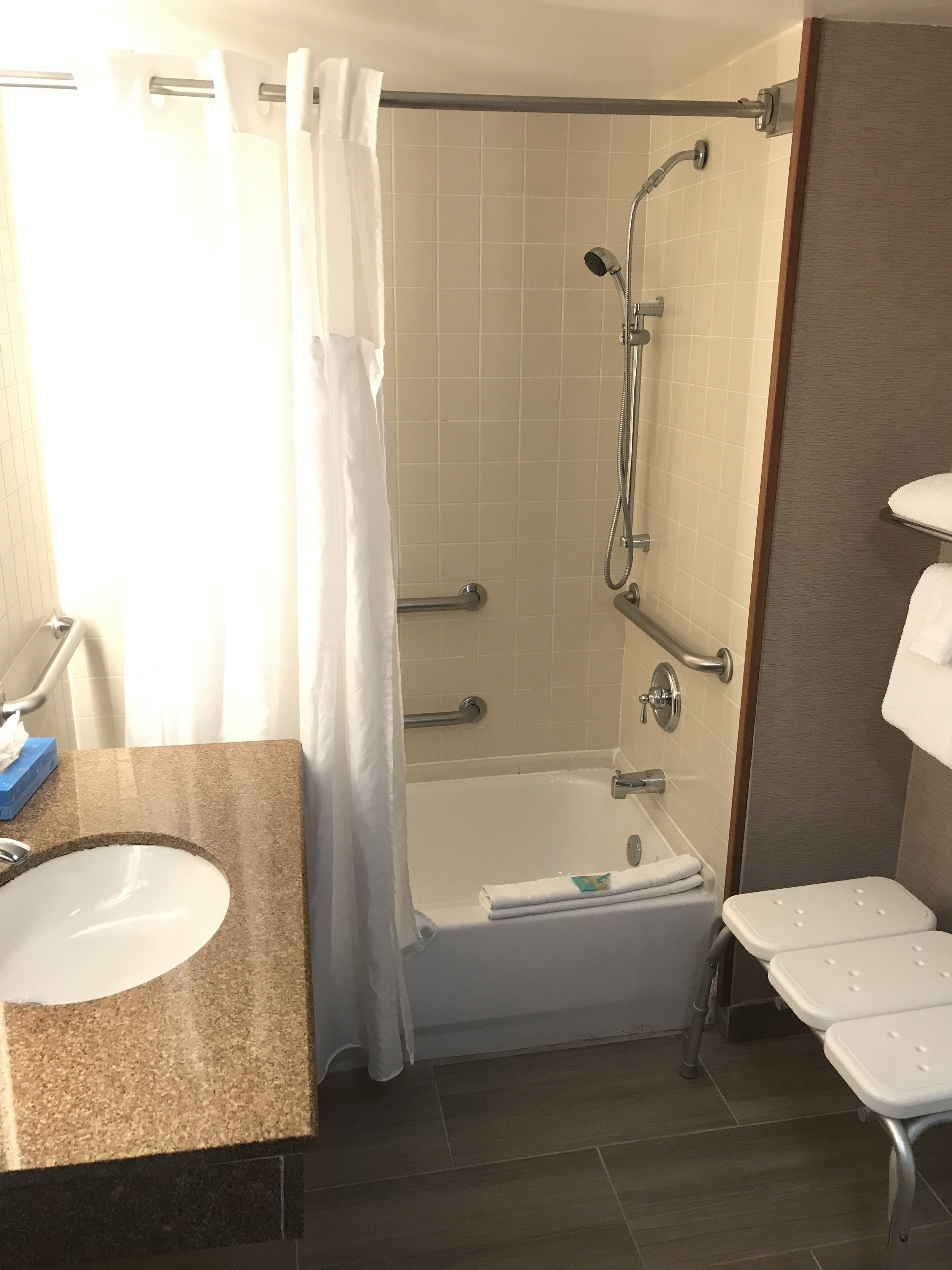 room, 2 queen beds, accessible, non smoking (mobility,hearing,tub w/grab bars) | bathroom | combined shower/bathtub, free toiletries, hair dryer, towels