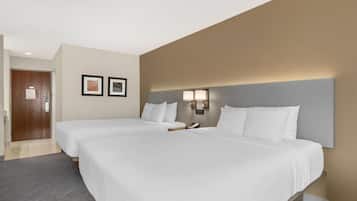 Standard Room, 2 Queen Beds, Non Smoking | Premium bedding, desk, laptop workspace, blackout drapes