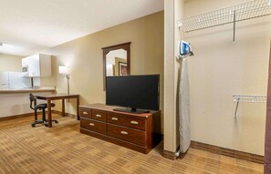 Desk, laptop workspace, blackout curtains, iron/ironing board - Extended Stay America Suites Indianapolis Airport (Indianapolis)