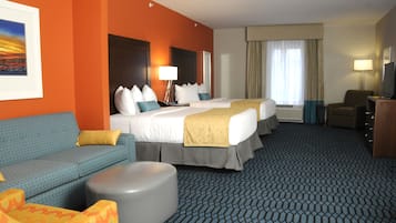 Suite Deluxe, 2 camas de matrimonio (The Lodge) | Ropa de cama de alta calidad y colchones con acolchado adicional