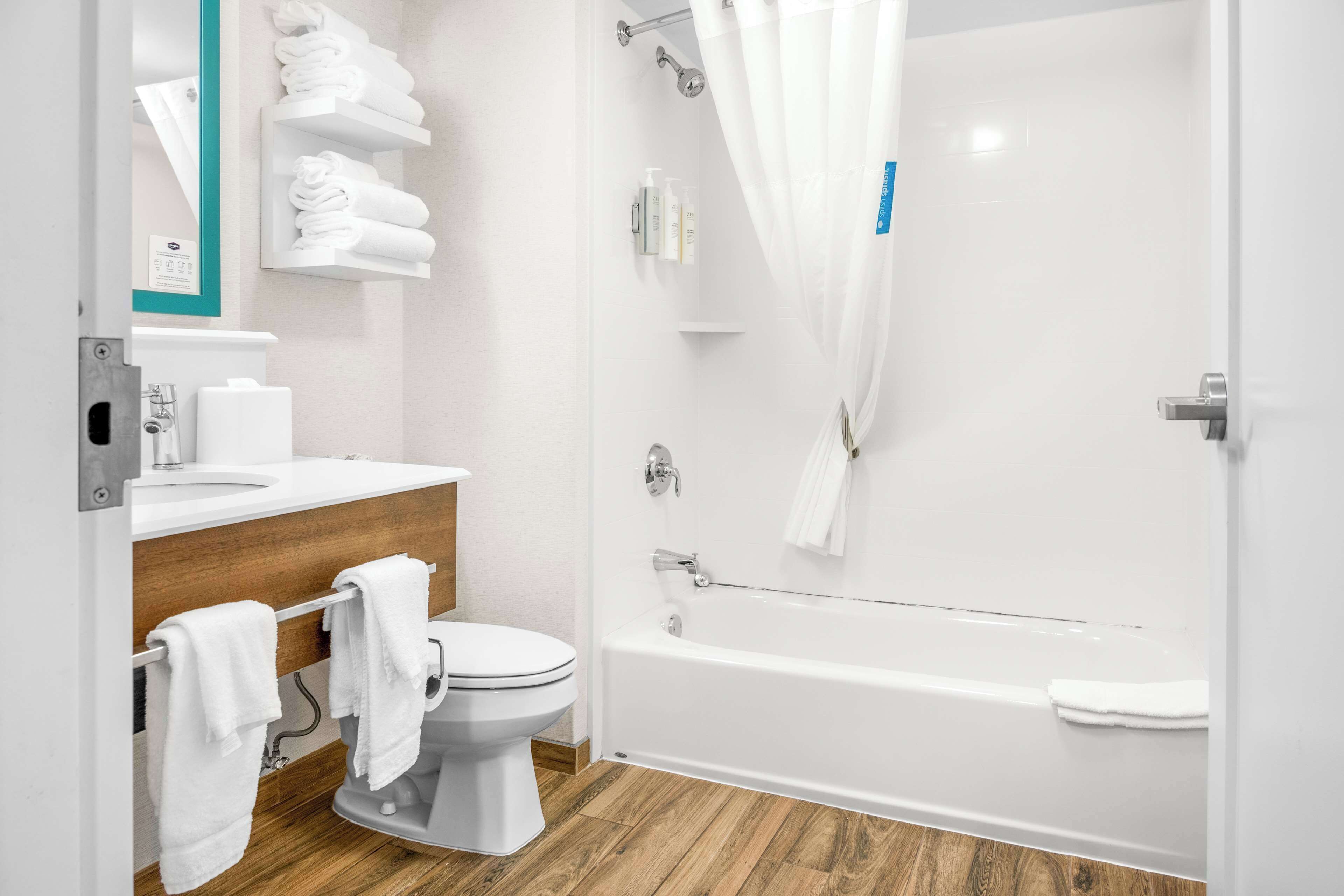 free toiletries, hair dryer, towels