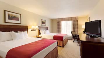 Room, 2 Queen Beds, Non Smoking | 1 bedroom, premium bedding, desk, iron/ironing board