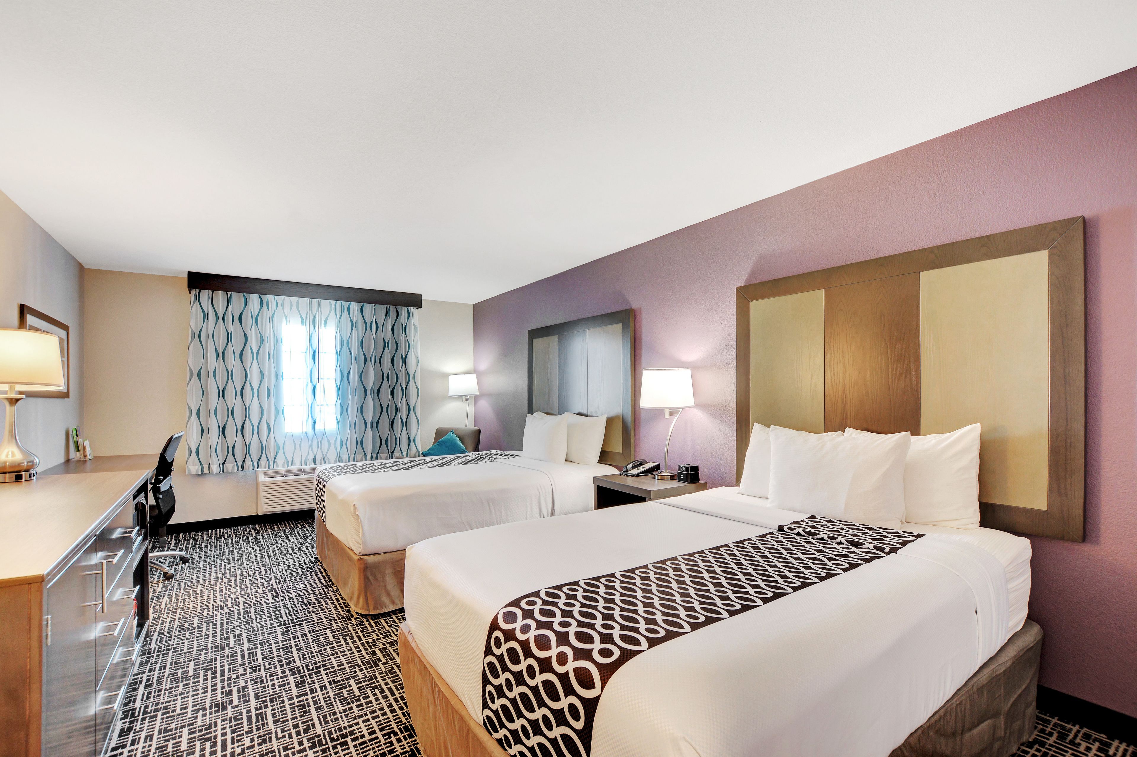 Premium bedding, desk, blackout drapes, iron/ironing board