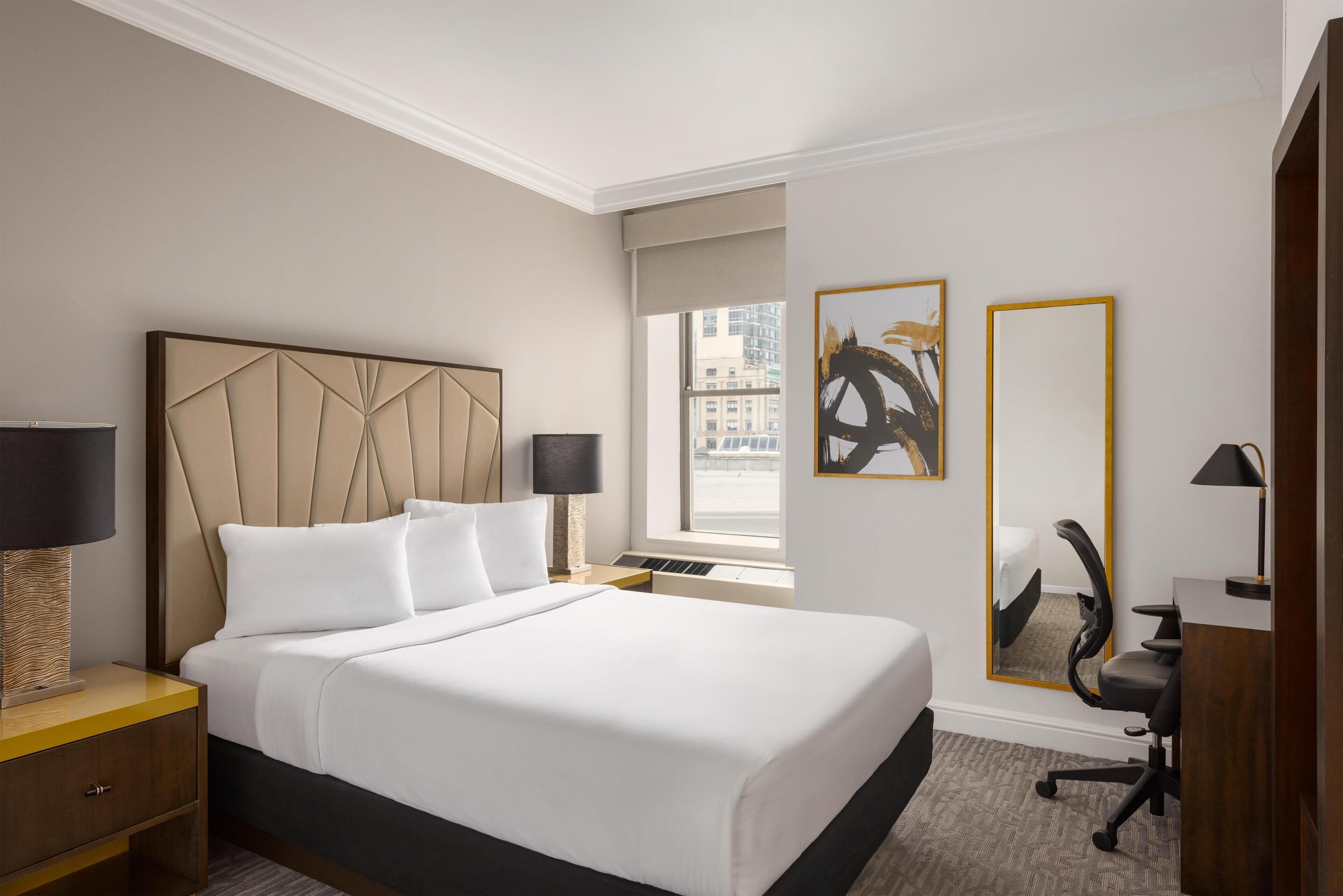 In-room safe, desk, laptop workspace, blackout drapes