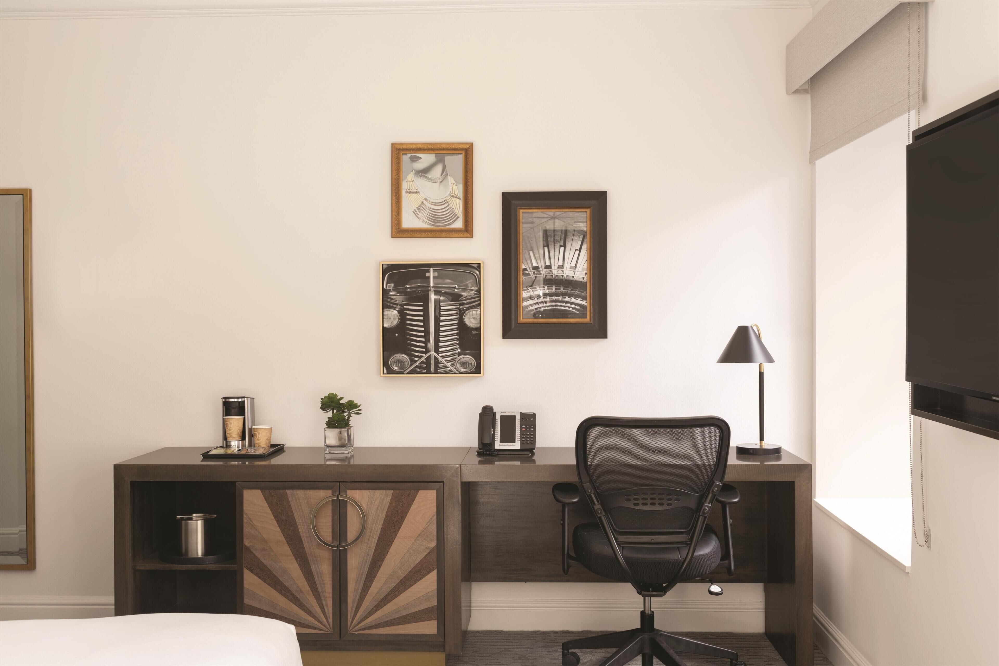 In-room safe, desk, laptop workspace, blackout drapes