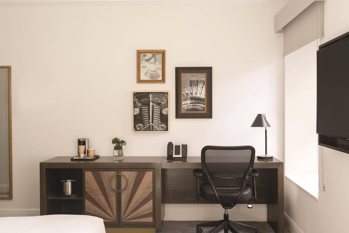 In-room safe, desk, laptop workspace, blackout drapes