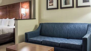 Premium bedding, desk, blackout drapes, iron/ironing board