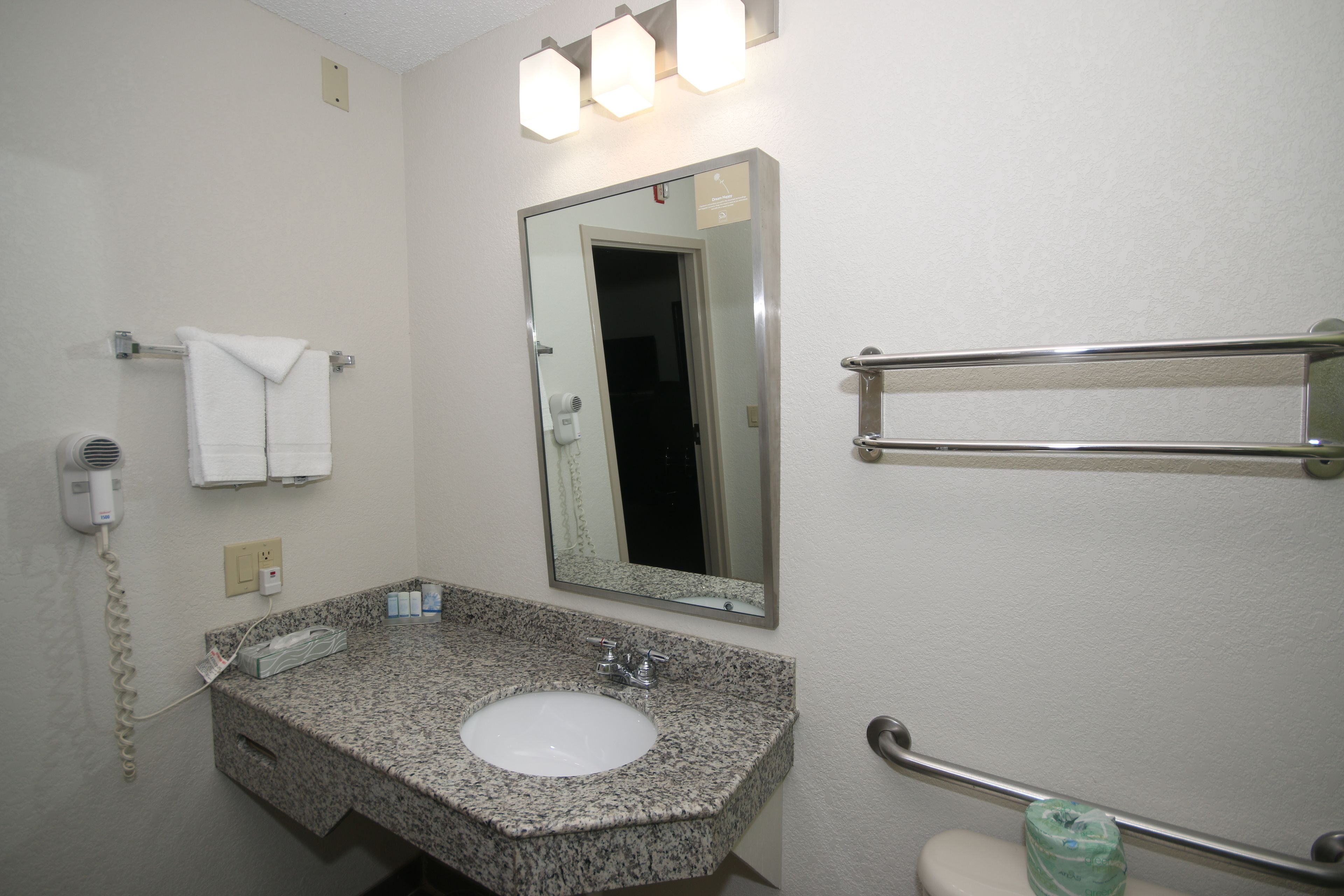 Free toiletries, hair dryer, towels, soap